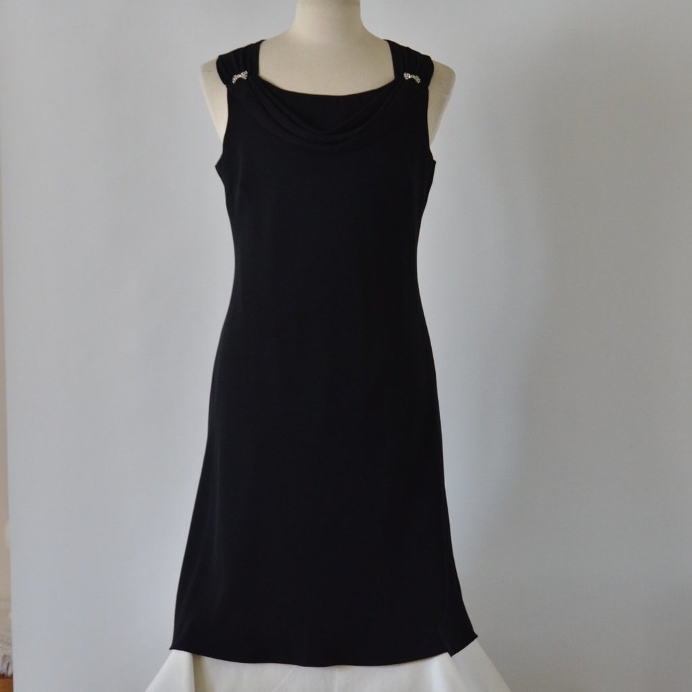 Dawn Joy Black Cowl Neck Evening Dress